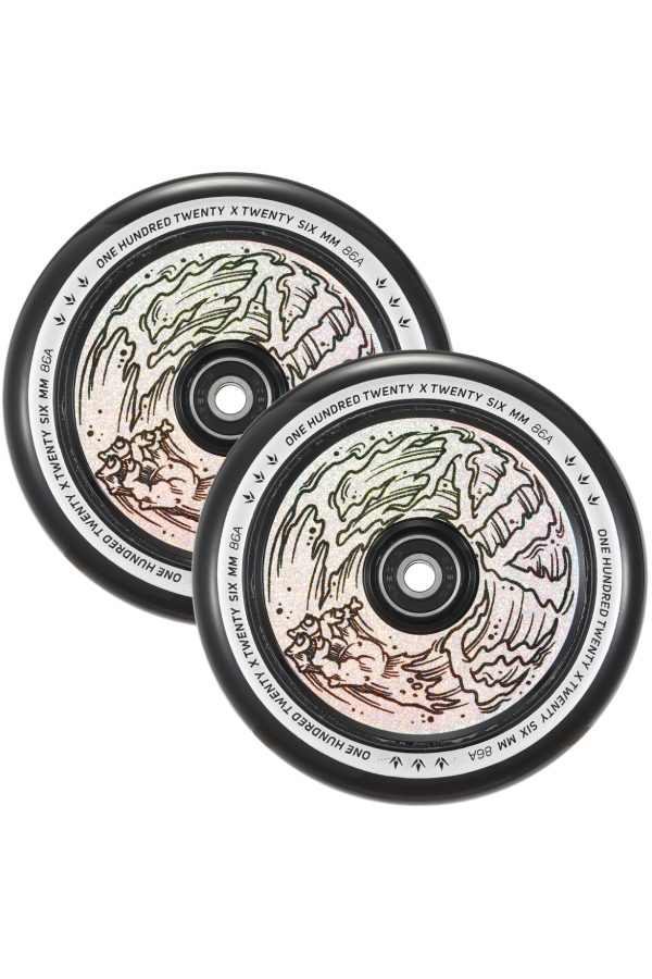 Clear Classic Hologram Blunt Hollow Core 120mm Scooter Wheel 