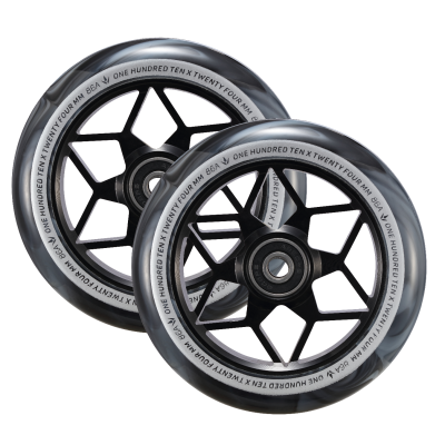Diamond Scooter Wheels - 110mm x 24mm - Black/White