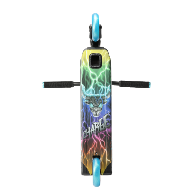 KOS S7 Charge Complete Pro Scooter - Black and Teal with Multicolour base