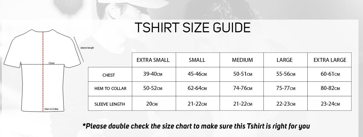 Tshirt Size Guide 